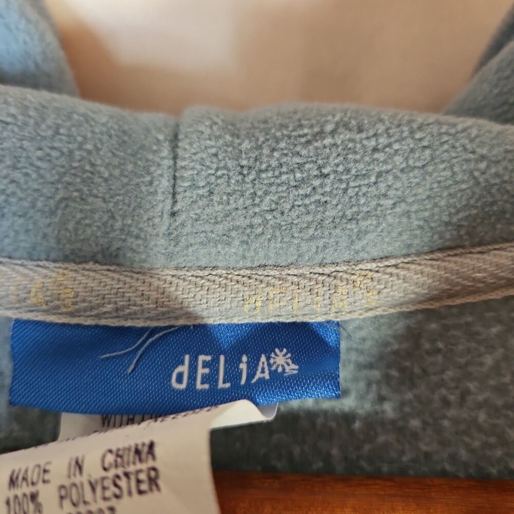 Delias Vintage Fleece Zip Hoodie Womens Large Retro Sport Track Suit Varsity Y2K - Picture 9 of 10